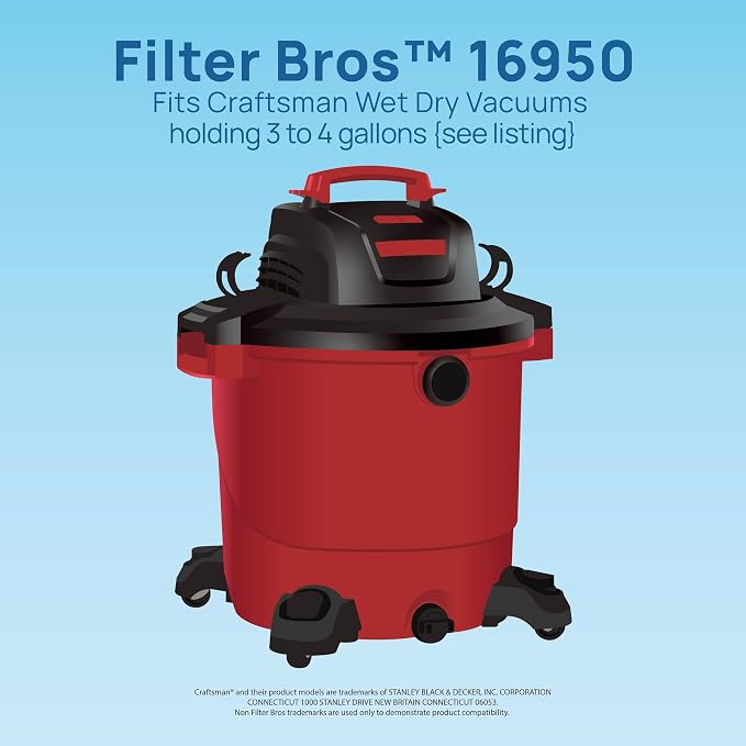 Filter Bros 16950 HEPA Replacement Filter Fits Craftsman Shop Vacuums 3-4 Gal - Image 3