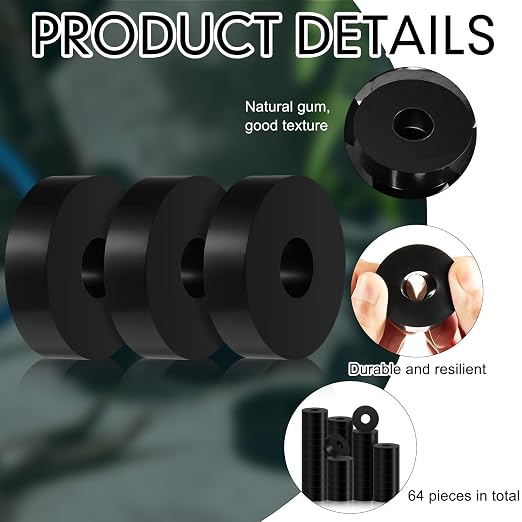 Treela Rubber Isolation Pads Thick Rubber Washers 1.5 Inch OD 0.5 Inch ID 0.4'' - Image 3