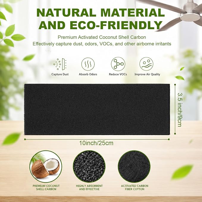 60 Pcs Ceiling Fan Filters for Blades, Fan Air Purifier Pads - Image 2