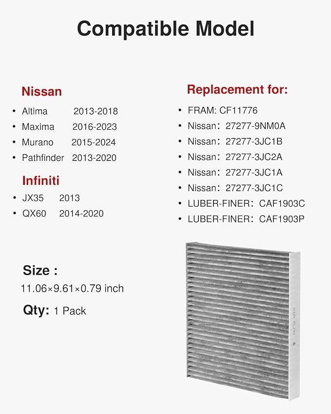 Puroma Cabin Air Filter with Activated Carbon, Replacement - Image 2