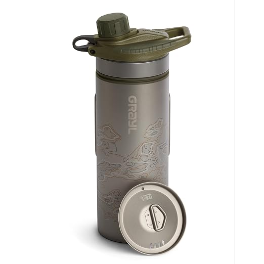 GRAYL GeoPress Titanium 24 oz Water Purifier Bottle by GRAYL