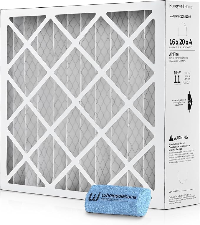 16x20x4 Air Filter Replacement MERV 11, FC100A1003 Pleated HVAC AC Furnace by Wholesalehome