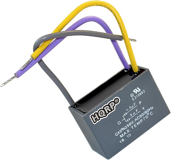 HQRP Capacitor Compatible with Harbor Breeze Ceiling Fan 1.5uf+3uf 3-Wire UL by HQRP