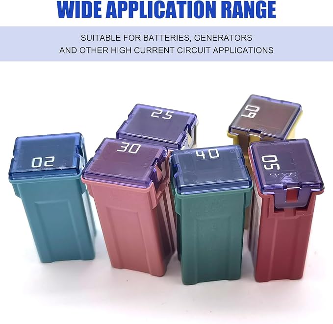 6 PCS Square Fuse Assortment Kit, Portable Jcase Long Fuse Combo Kit, 20A 25A - Image 6