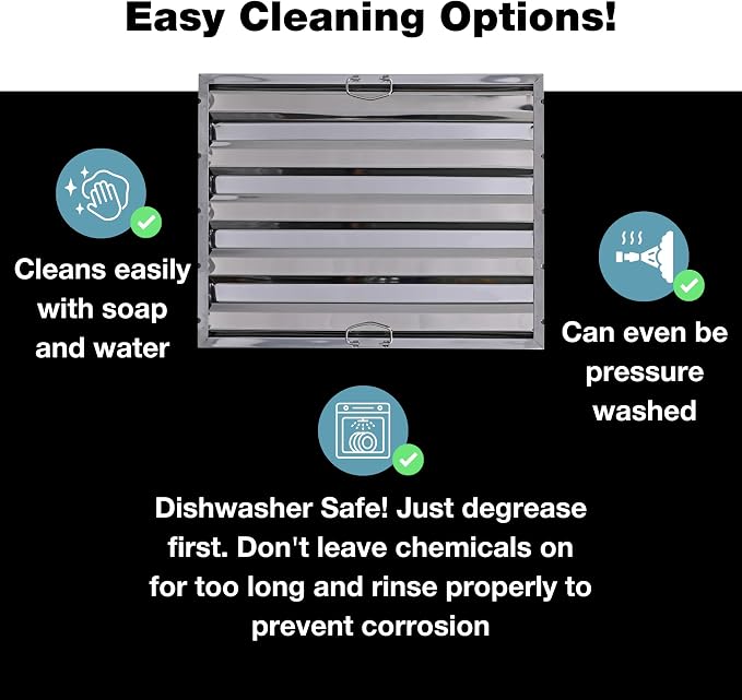20" x 25" Stainless Steel Commercial Hood Filter – Dishwasher Safe, Welded - Image 7