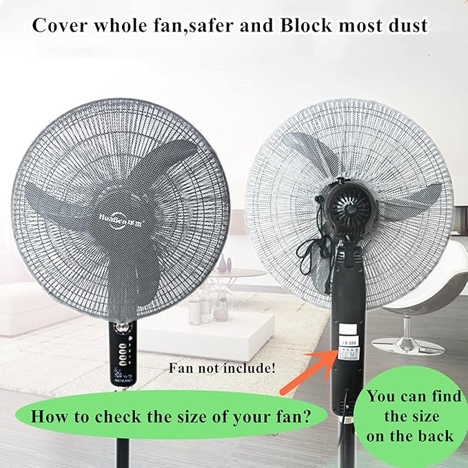 2 Pack - 18" Fan Safety Protection Cover, Kid Children Baby Finger Protect Fan - Image 4