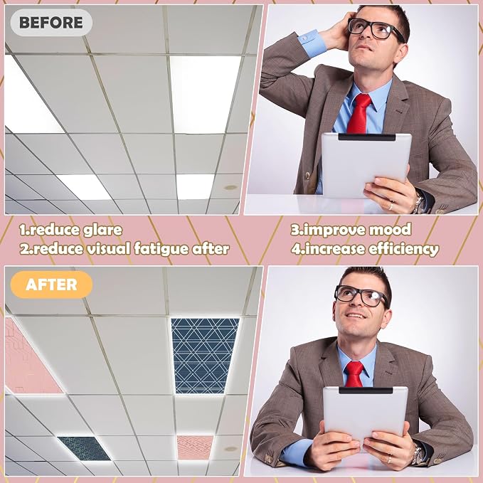 8Pcs Fluorescent Light Covers for Classroom Ceiling Lights, 4 x 2 Feet - Image 5