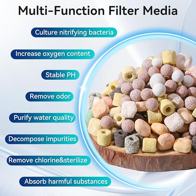 12-in-1 Aquarium Filter Media for Freshwater & Marine Tanks, Bio Filter Mix - Image 3