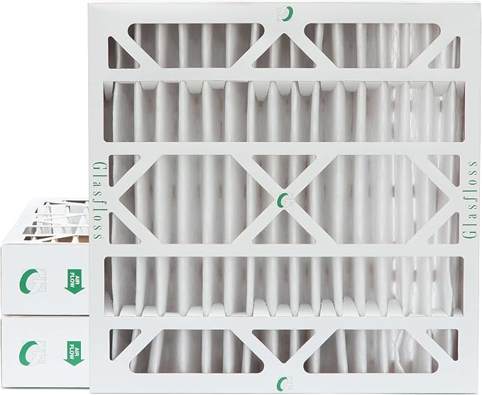 Glasfloss 24x24x4 MERV 10 4" Inch Pleated Air Filters Box of 3. Actual Size: by Glasfloss