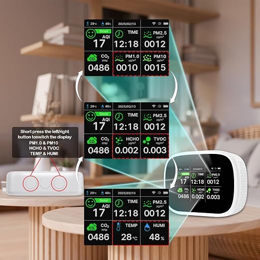 Smart Air Quality Monitor Indoor, WiFi Air Quality Tester - Image 7