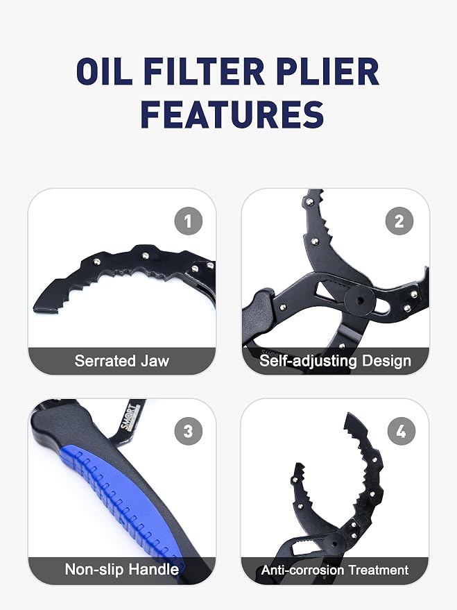 SMART JERRY - Adjustable Oil Filter Wrench | Self-Adjusting Oil Filter Removal - Image 3