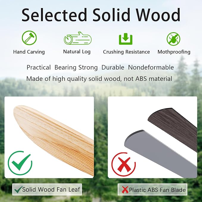 QUTWOB 60" Wood Ceiling Fans - Image 6