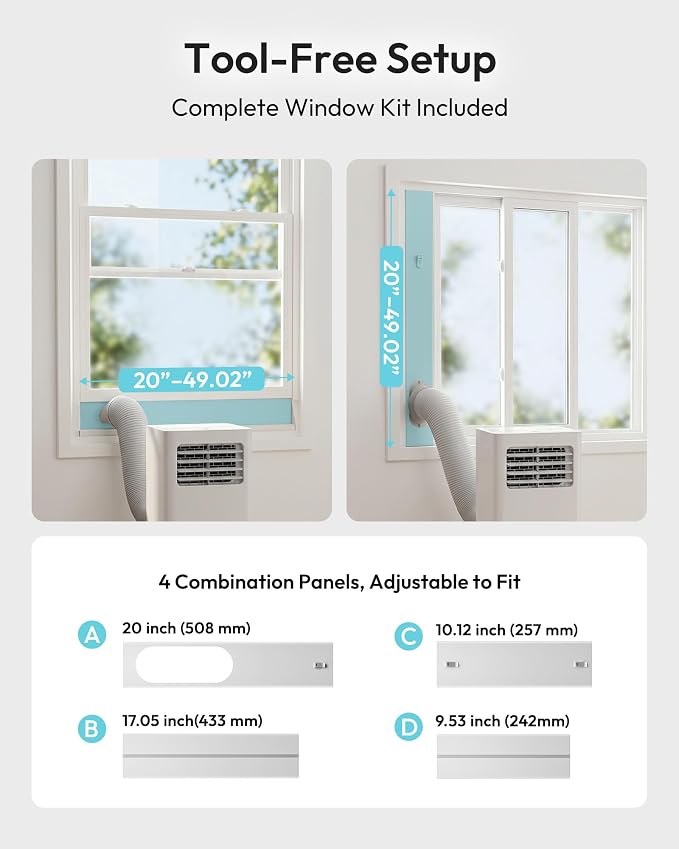 EUHOMY 14, 000 BTU Portable Air Conditioners, 5-in-1 Portable AC Unit - Image 4