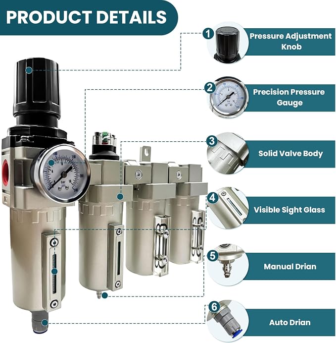 Upgraded 3/4" NPT Heavy Duty Industrial Grade 4 Stage Air Drying System - Image 3
