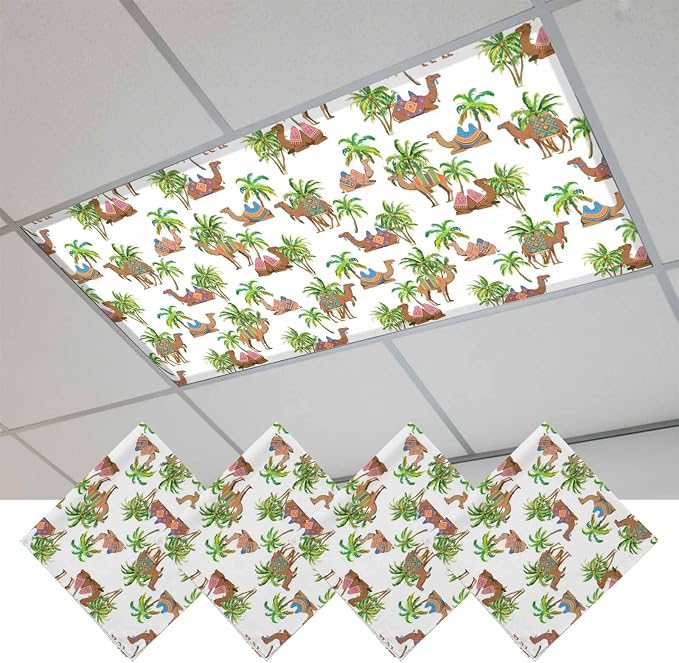 Fluorescent Light Covers for Ceiling Lights Deserts Camels Magnetic Light by Home+L6
