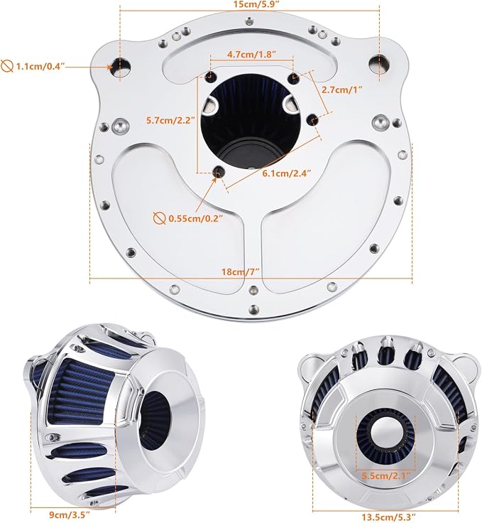 Air Cleaner Motorcycle Air Filter Intake System Kit Fit - Image 7