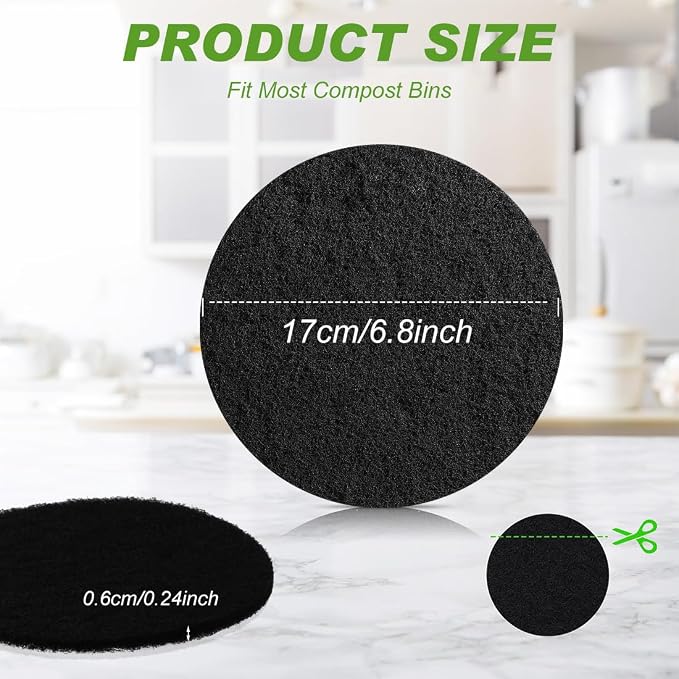 Charcoal Filters for Compost Bucket Activated Charcoal Filter for Countertop - Image 2