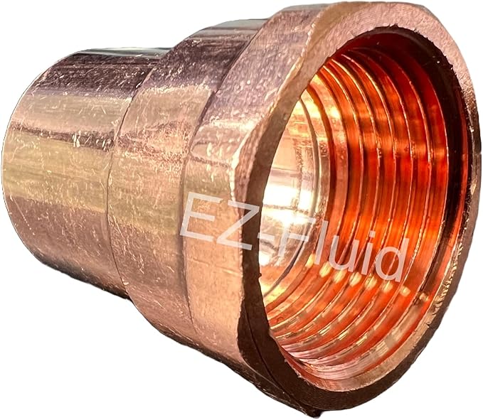EZ-FLUID Plumbing 2" C X FIP LF Copper Female Adapter Pressure Copper Fitting,Sweat Solder Connection for Residential,Commercial. (1 Pack)