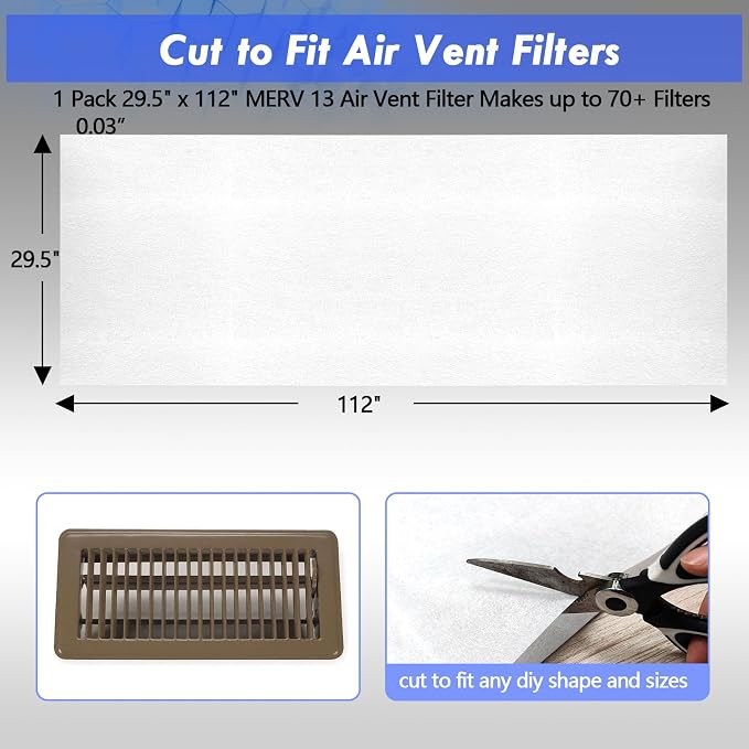 MERV 13 Filter Material, 23 Ft² Electrostatic Media Cut to Fit Air Filters - Image 4