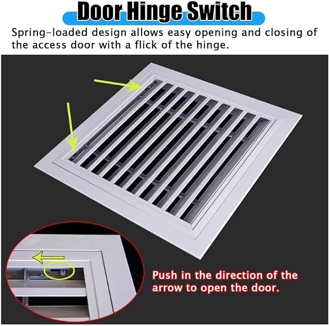 Drywall Access Panel with Aluminum Air Vent Cover, Removable Filter - Image 5