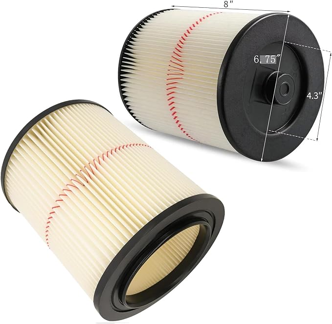 2 Pack - Cartridge Filter for Craftsman 9-17816 17816 Vacuum Filter General - Image 2