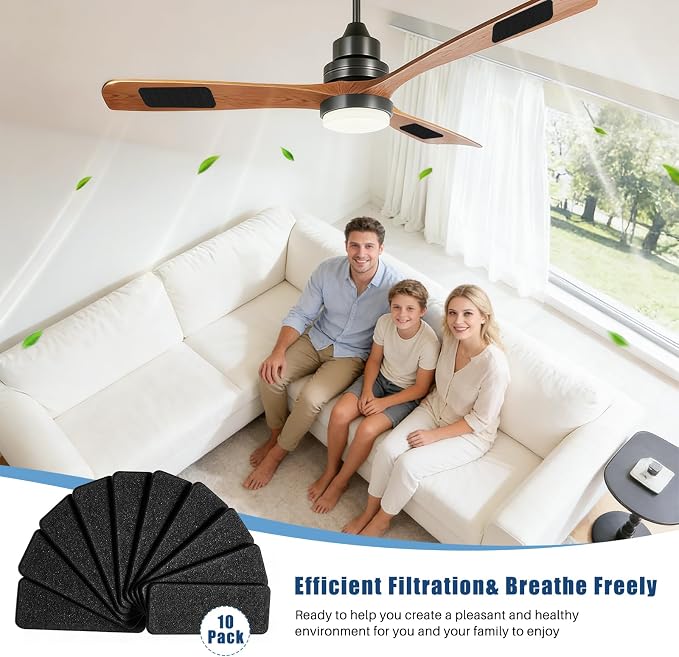 10 Pack Ceiling Fan Filters, Barnacle Activated Carbon Fan Filters Fits All - Image 2