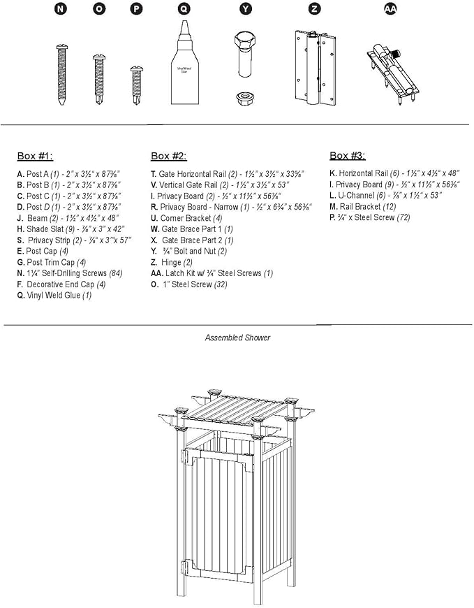 Zippity Outdoor Products Hampton Shower Enclosure - 89"H x 62"W x 47"L White Vinyl Privacy Kit with Door for Pool & Beach, Model ZP19009