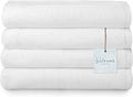 Welhome Franklin 100% Cotton Popcorn Textured Towel Set - 4 Pack Bath Towels, 600 GSM, Soft & Plush, White