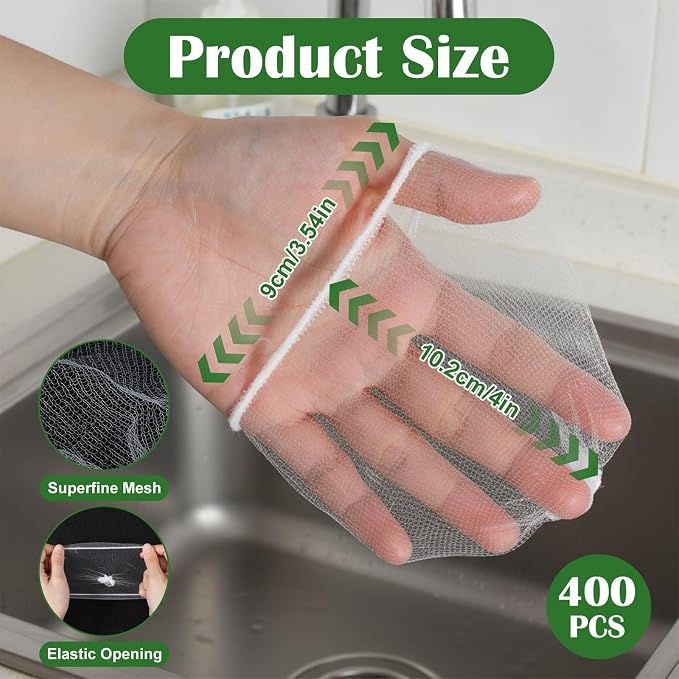 400 Pcs Disposable Mesh Sink Strainer Bags, Kitchen Sink Strainer Mesh Bag - Image 2