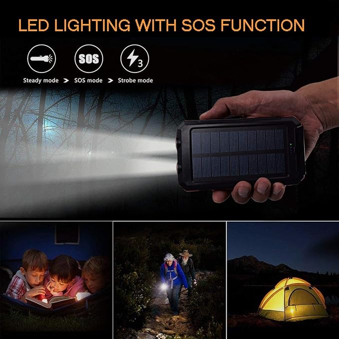 YELOMIN Solar Charger, 20000mAh Portable Type-C Solar Power Bank - Image 3