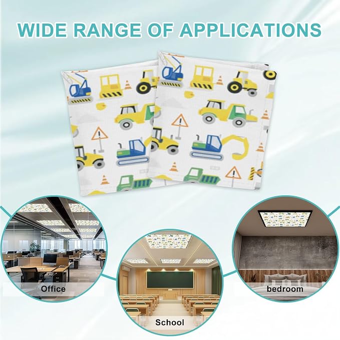 6 Pcs Fluorescent Light Covers for Ceiling Lights Construction Vehicles - Image 7