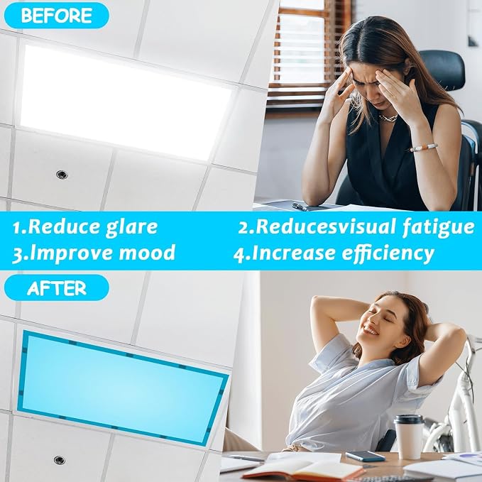 Wiooffen 2 Pcs Fluorescent Light Covers - Image 3