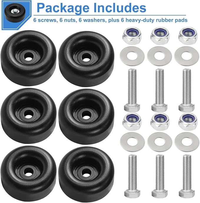 6-Pack Extreme Heavy Duty Rubber Foot Pads, 2.5 Inches Vibration Dampeners - Image 7