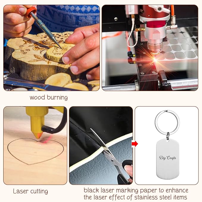 Tondiamo 122 Pcs Laser Engraving Blanks Keychains Bulk Laser Cutting Engraving - Image 5