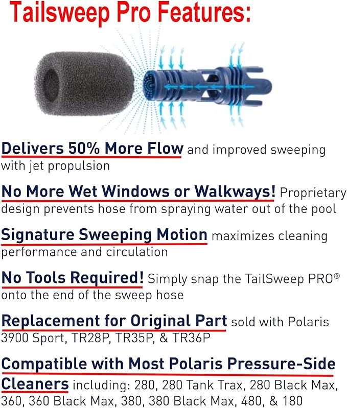 ATIE No Spray Pool Cleaner TailSweep PRO TSP10S - Image 3