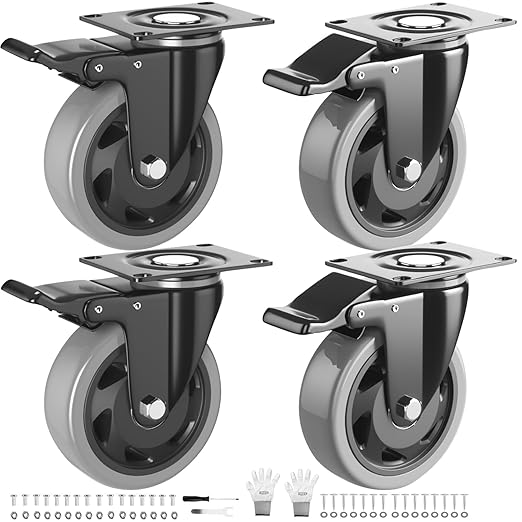 3 Inch Casters Set of 4 Heavy Duty, Caster Wheels by WOZESEIK