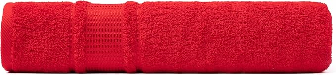 Melissa Linen, Bath Sheet, 100% Turkish Cotton Towel for Bathroom, Absorbent, Quick Dry, Durable and Soft Shower Towel, 35 in x 60 in Large, Spa and Hotel Quality, Red