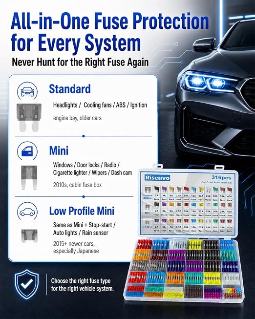Riseuvo 316 Pcs Car Fuses Kit - Image 4
