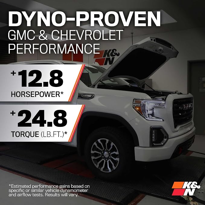 K&N Cold Air Intake System: Dry-Flow Air Filter, Increase Performance & Towing: - Image 3