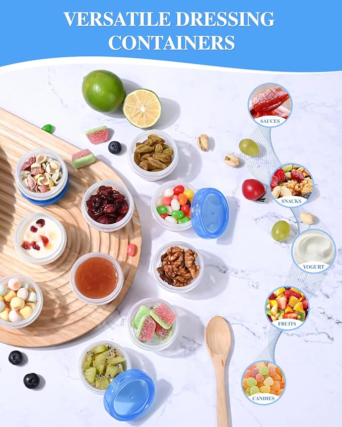 Salad Dressing Containers, Reusable Easy to Open Dressing, Dip Containers to Go - Image 3