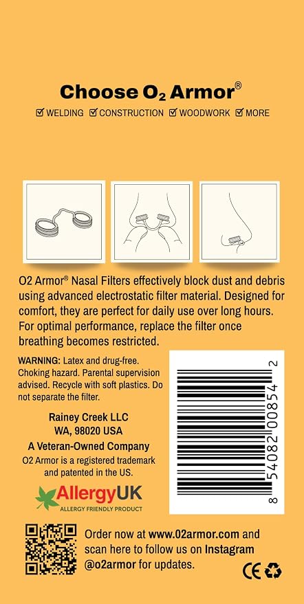 O2 Armor Nose Filters for Welders & Allergies - Image 6