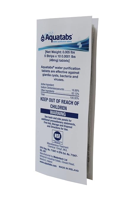 Aquatabs 49mg Water Purification Tablets. Water Filtration System by AquatabsWaterPurification