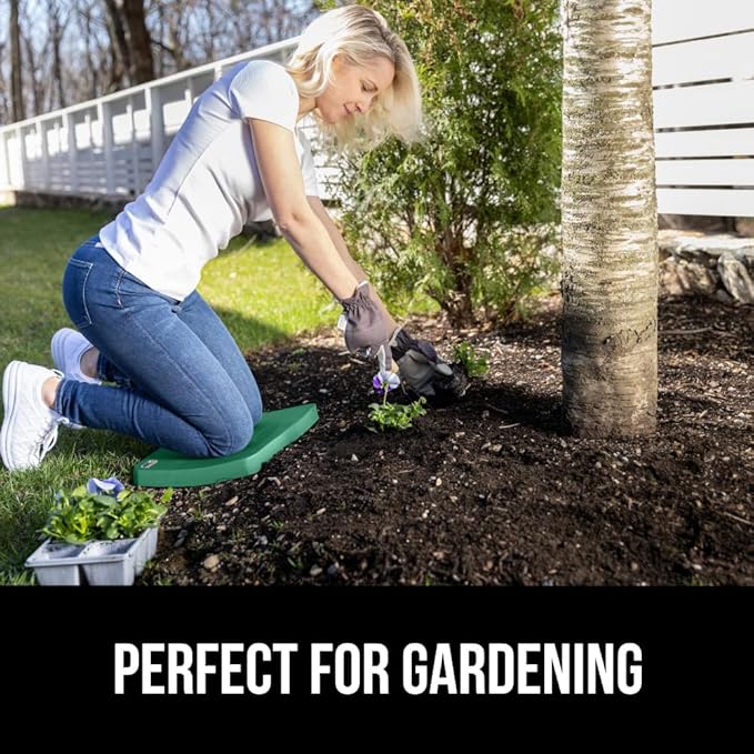 GORILLA GRIP Extra Thick Patent Pending Soft Foam Kneeling Pad, Supportive Large Cushion Knee Pads for Gardening, Baby Bath Time, Dirt and Water Resistant, Workout and Garden Supplies, 17.5x11, Green