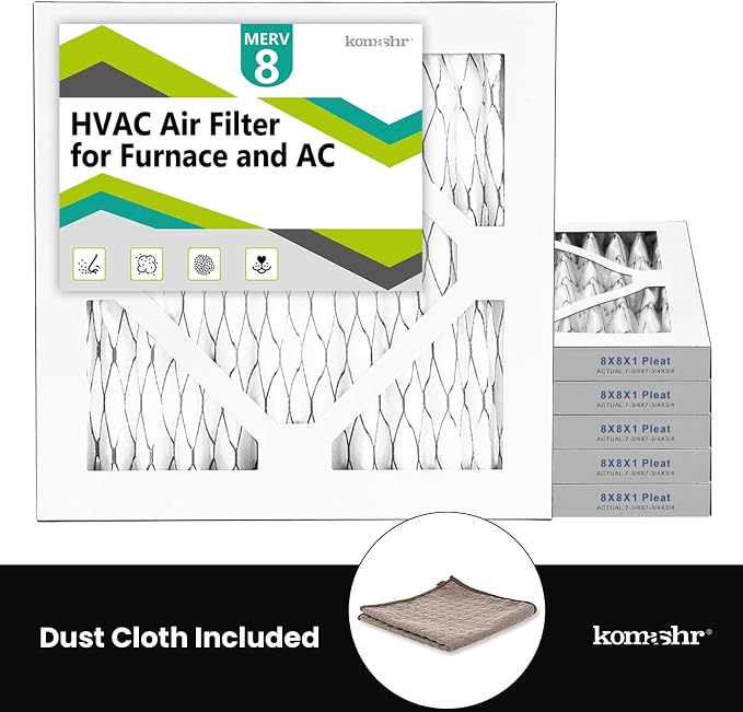 6pack 8x8x1 Air Filter MERV 8, HVAC/Furnace AC Filter Replacement, Dust - Image 5