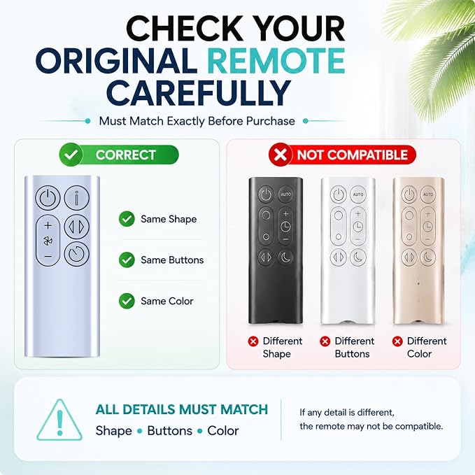 Replacement Remote Control for Dyson Cool Fan Air Purifier Fan BP01 | Only - Image 2