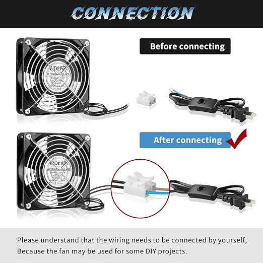 Metal Axial Muffin Fan AC 110V 120V 120mm x 25mm Dual Ball High Performance - Image 5