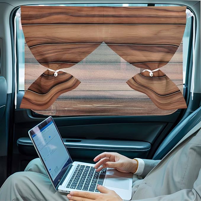 Western Barn Door Magnetic Double Layer Car Window Shades, Side Window Curtains - Image 6