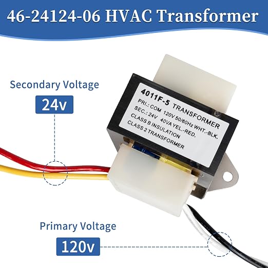 46-24124-06 HVAC Furnace Transformer 40VA 120/24V Compatible - Image 2