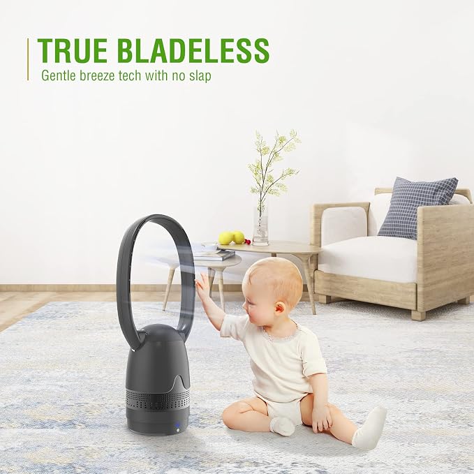 Bladeless Fan and Air Purifier Combo 26-Inch, HEPA-Filter, 120° Oscillating - Image 2