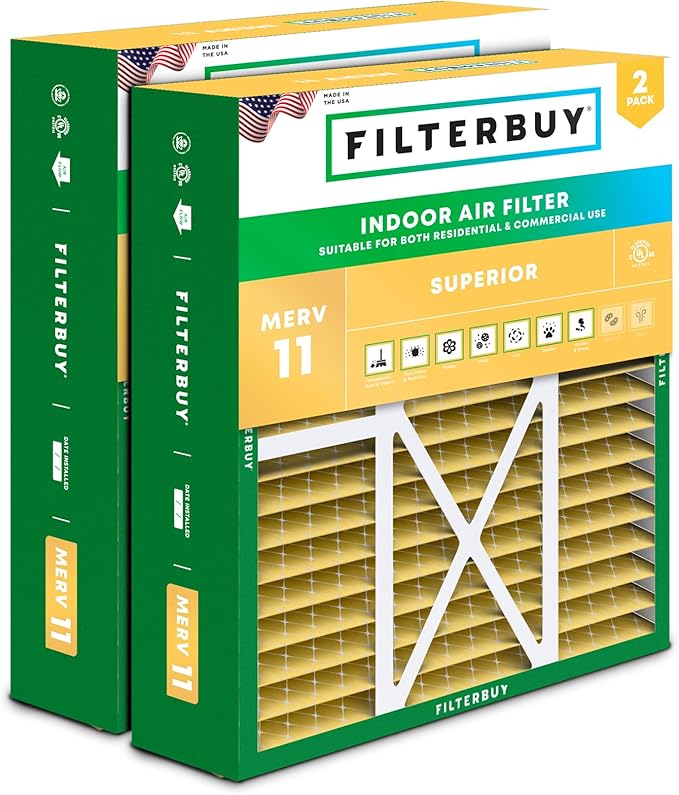 Filterbuy 22x24x5 Air Filter MERV 11 Superior Pet & Allergy Defense, by Filterbuy